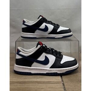Nike Dunk Low Midnight Navy White Black (HJ9202 001) GS Youth 5.5 Woman's 7